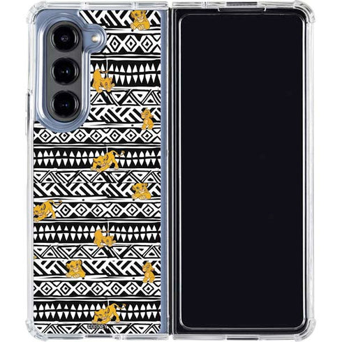 Disney The Lion King Simba Tribal Print Galaxy Z Fold5 5G Clear Case